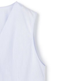 uncrave コットンクロスストライプ ペプラムジレブラウス