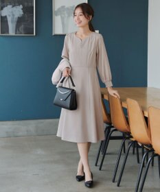 Tiaclasse 【セレモニー・洗える】ハートネックくるみ釦ワンピース