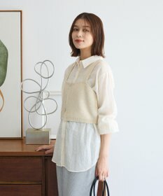 Green Parks ＳＥＴ２点ラメシャギービスチェ＋シャツ