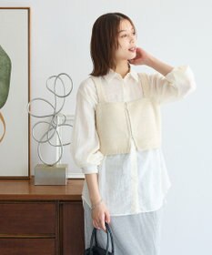 Green Parks ＳＥＴ２点ラメシャギービスチェ＋シャツ