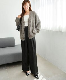 WEGO 【2025秋冬新作/ユニセックス着用ITEM/SMLサイズ展開】フェザーニットカーディガン