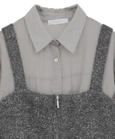 Green Parks ＳＥＴ２点ラメシャギービスチェ＋シャツ