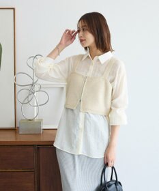 Green Parks ＳＥＴ２点ラメシャギービスチェ＋シャツ