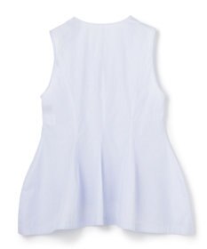 uncrave コットンクロスストライプ ペプラムジレブラウス