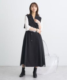 earth music&ecology サイドプリーツジレンチ