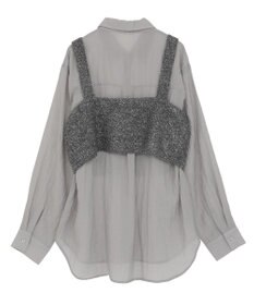 Green Parks ＳＥＴ２点ラメシャギービスチェ＋シャツ