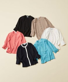 組曲 【洗える・6色展開】CANDYボタン 半袖カーディガン