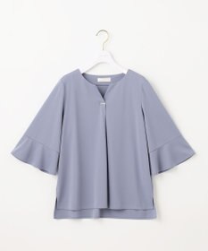 ANY SIS 【接触冷感・吸水速乾・UVケア】エアリードレープスムース 七分袖 ブラウス