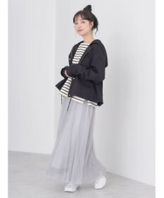 earth music&ecology パーカー付きミリタリーブルゾン