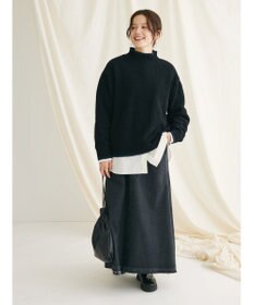 CRAFT STANDARD BOUTIQUE 洗えるモールニット配色プルオーバー