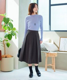 Tiaclasse 【新色追加・洗える】ウール調タックフレアスカート