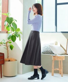 Tiaclasse 【新色追加・洗える】ウール調タックフレアスカート