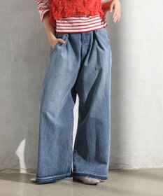 Green Parks タックワイドデニムパンツ