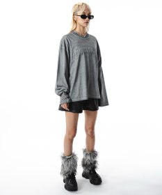 WEGO 【ユニセックス着用ITEM/MLサイズ展開】コールドダイダメージアップリケT（LS）