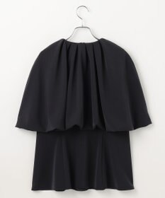 #Newans ＜亀恭子さんコラボ＞取り外し可能ケープ付きペプラムブラウス