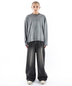 WEGO 【ユニセックス着用ITEM/MLサイズ展開】コールドダイダメージアップリケT（LS）