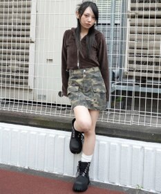 WEGO ベロアショートZIPパーカー