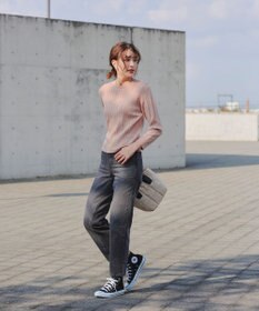 Tiaclasse 【洗える】肩ボタンケーブルニットトップス