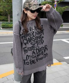 WEGO クラッシュリブBIGニットプルオーバー