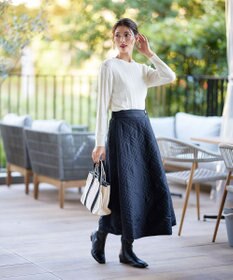 Tiaclasse L 【洗える】肩ボタンケーブルニットトップス