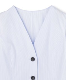 uncrave コットンクロスストライプ ペプラムジレブラウス