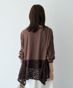 YECCA VECCA バックレースヘムドッキングカーディガン