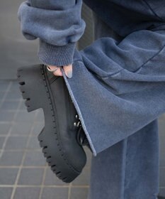 WEGO 【ウエストゴム】ダメージスウェットワイドパンツ