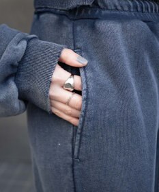 WEGO 【ウエストゴム】ダメージスウェットワイドパンツ