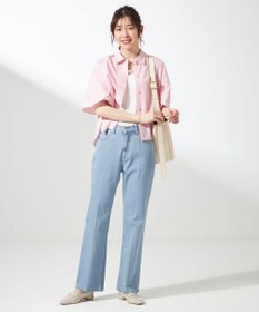 ANY SIS S 【美Denimシリーズ】センタープレスセミフレア デニム