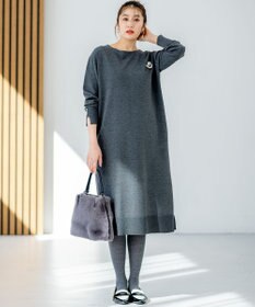 組曲 L 【WEB限定】コクーンシルエット ニットワンピース