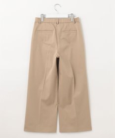 自由区 L 【接触冷感/洗える】サテンストレッチ ワイドパンツ