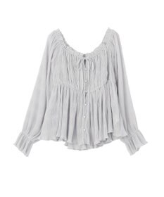 earth music&ecology 【2WAY】シャーリングフリルオフショルブラウス