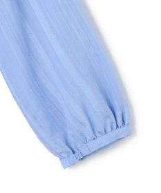 23区 【先行予約】ドビーストライプ クルーネック フレアブラウス