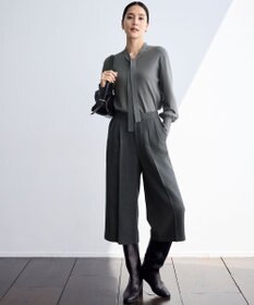 自由区 L レーヨンストレッチブラウスライク ニット