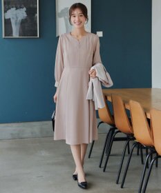 Tiaclasse 【セレモニー・XSサイズ追加・新色追加】ハートネックくるみ釦ワンピース