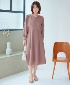 Tiaclasse 【セレモニー・XSサイズ追加・新色追加】ハートネックくるみ釦ワンピース