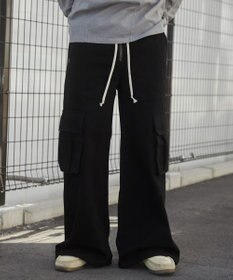 WEGO 【ウエストゴム】スーパーフレアカーゴパンツ