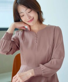 Tiaclasse 【セレモニー・XSサイズ追加・新色追加】ハートネックくるみ釦ワンピース