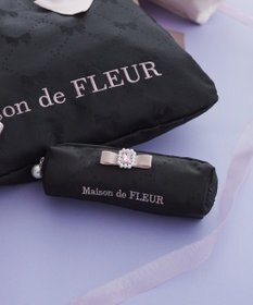 Maison de FLEUR リボンジャカードパールビジューロングポーチ