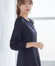 Tiaclasse 【セレモニー・XSサイズ追加・新色追加】ハートネックくるみ釦ワンピース