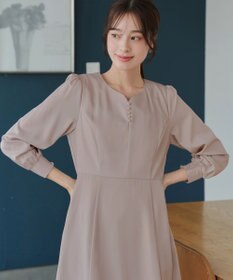 Tiaclasse 【セレモニー・XSサイズ追加・新色追加】ハートネックくるみ釦ワンピース