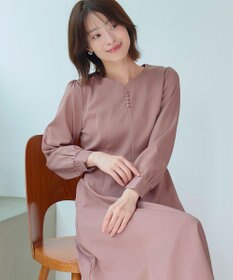 Tiaclasse 【セレモニー・XSサイズ追加・新色追加】ハートネックくるみ釦ワンピース