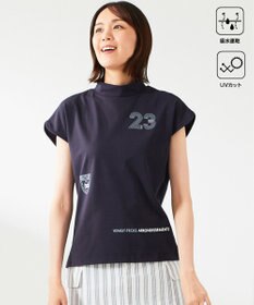 23区GOLF 【WOMEN】新色追加！【吸水速乾/UVカット】フレンチスリーブロゴモックネック