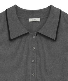 earth music&ecology バイカラートリムニットカーディガン