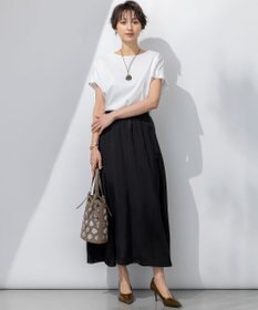 23区 【汗じみ防止/洗える】スムースデザイン フレンチスリーブ Tシャツ