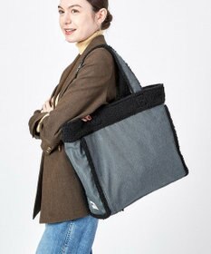 LeSportsac TWO WAY DENIM TOTE/ブラックデニム/ブラックシェルパ