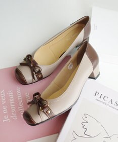 Pointer 日本製 本革リボン付きパンプス