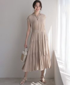 組曲 L 【WEB限定】ギャザーライトデシン ティアードワンピース