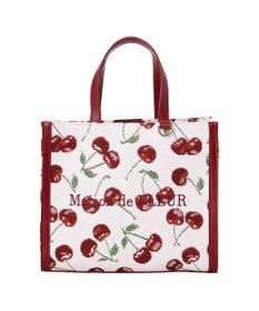Maison de FLEUR チェリー柄ゴブラン２Ｗａｙスクエアトートバッグ