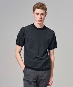 JOSEPH HOMME 【新柄】リュクスレーヨンボーダー　クルーネック半袖ニット